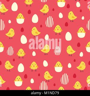 Ein Vektor Illustration von Huhn und Eier Tapeten nahtlose Muster Hintergrund Stock Vektor