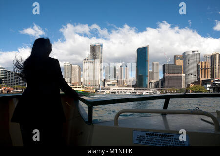 Passagier auf der Fähre vom Circular Quay Sydney Cove Sydney New South Wales, Australien Stockfoto