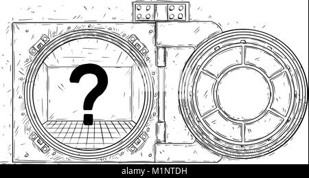 Cartoon Vektor-zeichnung der Offenen leer Tresortür Stock Vektor