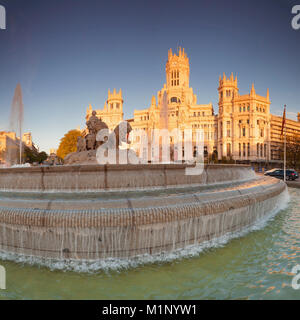 Plaza de la Cibeles, Brunnen und Palacio de Kommunikation, Madrid, Spanien, Europa Stockfoto