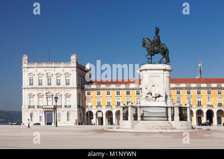 Praca do Comercio, Denkmal von König Jose ICH, Baixa, Lissabon, Portugal, Europa Stockfoto