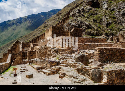 Ollantaytambo Ruinen, das Heilige Tal, Cusco Region, Peru, Südamerika Stockfoto