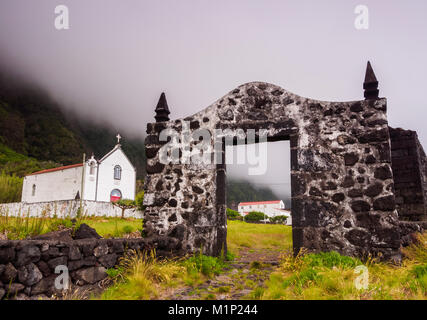 Kapelle von Santo Cristo, Faja das Almas, Manadas, Sao Jorge Island, Azoren, Portugal, Atlantik, Europa Stockfoto