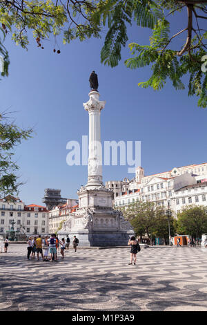 Rossio, Praça Dom Pedro IV, Convento do Carmo Klosters, Baixa, Lissabon, Portugal, Europa Stockfoto