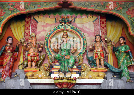 Hinduistische Götter Ganesh, Shiva und Durga, Mariamman Hindu Tempel, Ho Chi Minh City, Vietnam, Indochina, Südostasien, Asien Stockfoto