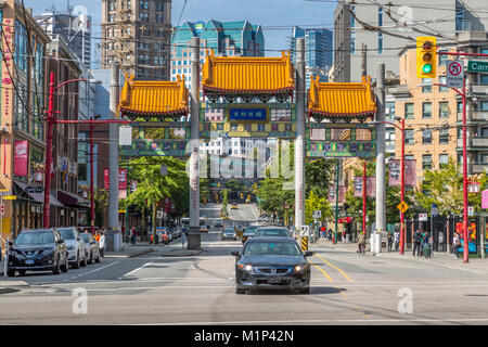 Bunte Eingang zu Chinatown, Vancouver, British Columbia, Kanada, Nordamerika Stockfoto