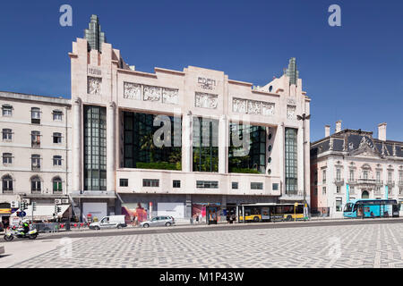 Art déco-Eden Theater, Praca dos Restauradores, der Avenida da Liberdade, Lisbon, Portugal, Europa Stockfoto