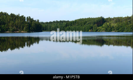 Spiegelbild der Wald immer noch Wasser. Aland Inseln, Finnland Stockfoto