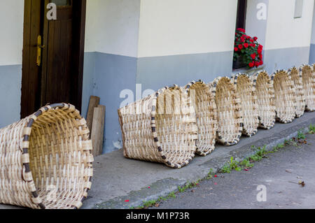 Artisan Körbe, Matxinbenta, Gipuzkoa, Baskenland, Spanien, Euro Stockfoto