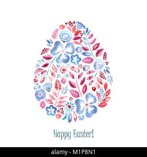 Aquarell blumen Ostern symbol Ei Stock Vektor