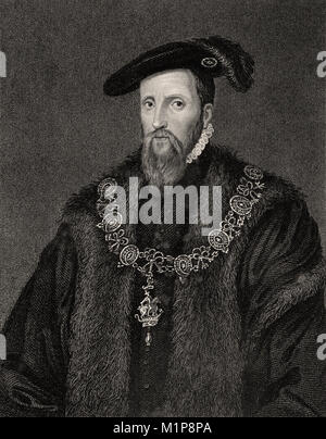 Portrait von Edward Seymour, Herzog von Somerset - Britische Gravur Stockfoto