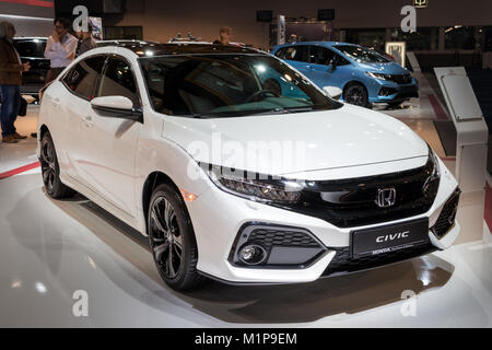 Brüssel - Jan 10, 2018: Honda Civic Auto auf dem Automobil-Salon in Brüssel gezeigt. Stockfoto