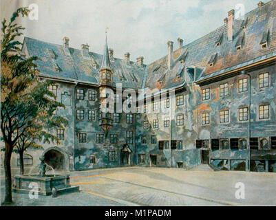 Der Hof der alten Residenz in München von Adolf Hitler Stockfoto