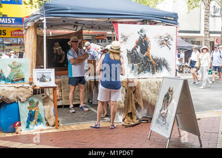 Artist anzeigen Arbeit bei Country Music Festival, Tamworth Australien. Stockfoto