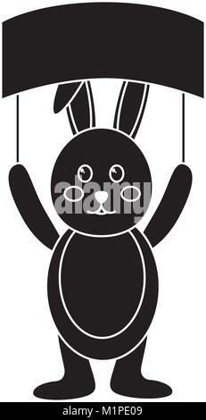 Kaninchen oder Hase holding Zeichen icon image Stock Vektor