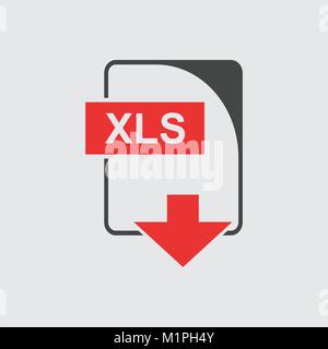 XLS Symbol Vektor flach Stock Vektor