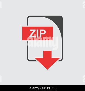 Zip Symbol Vektor flach Stock Vektor