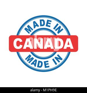 Hergestellt in Kanada. Vektor Emblem flach Stock Vektor
