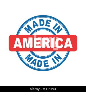 In Amerika. Vektor Emblem flach Stock Vektor