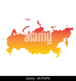 Russland, Russische Föderation Karte. Bunte orange Vector Illustration Stock Vektor