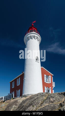 Fisgard Leuchtturm, im Jahre 1860 gebaut, National Historic Site, Victoria, Vancouver Island, British Columbia, Kanada Stockfoto