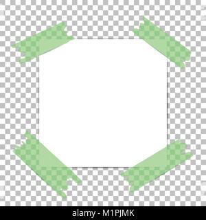 Hinweis Papiere. Leeres Papier mit grüner Plakette auf weißem Hintergrund. Vector Illustration. Stock Vektor