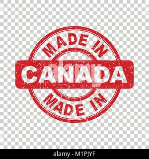 In Kanada roten Stempel gemacht. Vector Illustration auf isolierte Hintergrund Stock Vektor