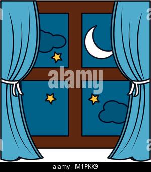 Fenster mit Vorhängen icon image Stock Vektor