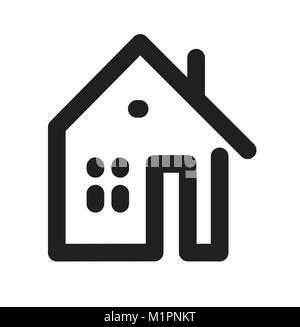 Wohnung oder Haus flachbild Symbol auf weißem Hintergrund Stock Vektor