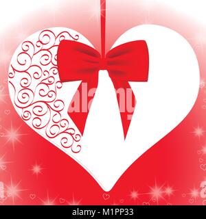 Urlaub. Vector Illustration. Rote Karte, ich liebe dich. Stock Vektor