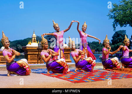 Tänzer im Thai Cultural Show, Sukhothai, Thailand Stockfoto