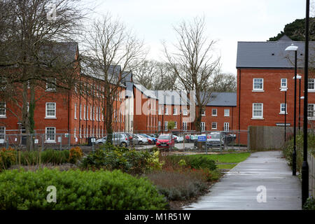 Allgemeine Ansichten von Linden Wohnungen Entwicklung gebaut, Graylingwell Park, Chichester, West Sussex, UK. Stockfoto