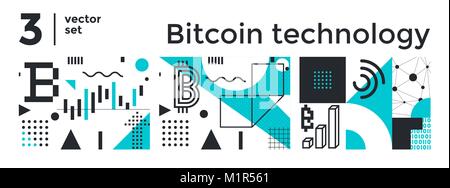 Vektor Zusammenfassung Hintergrund bitcoin Technologie Stock Vektor