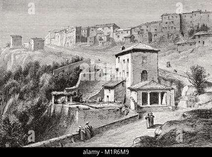 Alte Ansicht von Marino Laziale, Provinz Rom, Latium, Italien, 19. Jahrhundert Stockfoto