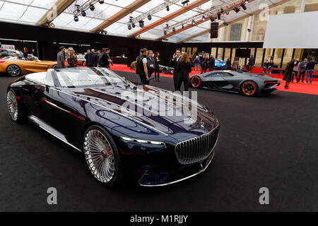 Paris, Frankreich. Januar 2018. Vision-MERCEDES MAYBACH 6 CABRIOLET - Das Internationale Automobilfestival vereint in Paris die schönsten Konzeptfahrzeuge der Automobilhersteller vom 31. Januar bis 4. Februar 2018. Kredit: Bernard Menigault/Alamy Live News Stockfoto