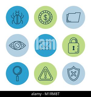 Diebstahl Identität Symbole Stock Vektor
