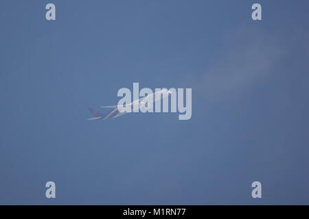 CHIANG MAI, THAILAND - 11. JANUAR 2018: HS-THH Airbus A350-900 von Thaiairway TG 105. Von Chiangmai Flughafen in Bangkok. Stockfoto