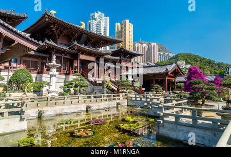 Chi Lin Nunnery, einen großen buddhistischen Tempel Komplex in Hongkong - China Stockfoto