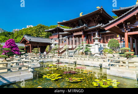 Chi Lin Nunnery, einen großen buddhistischen Tempel Komplex in Hongkong - China Stockfoto