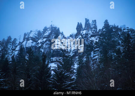 Nonnenfelsen in der Oberlausitz Stockfoto