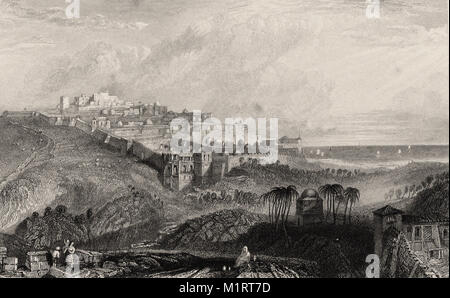 Jaffa - Landschaft Illustration der Bibel - Britische Gravur 19. Stockfoto