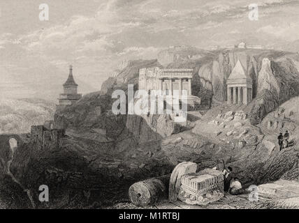 Josaphat - Landschaft Illustration der Bibel - Britische Gravur 19. Stockfoto