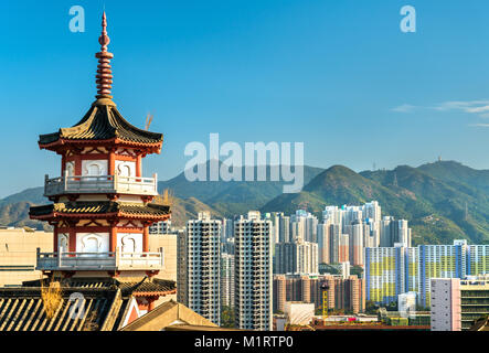 Pagode in Po Fook Hill Columbarium in Hongkong, China Stockfoto