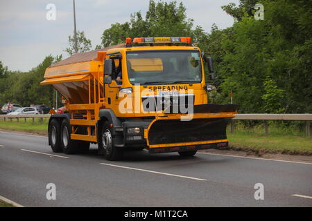 Ein schneepflug Blätter 7 Seen, an crowle nach Anzeige als Teil der Veranstaltung "Rescue Day" Stockfoto