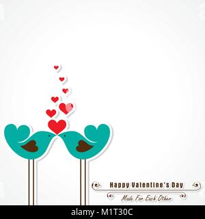 Valentine Karte mit niedlichen Vögel illustration Vektor Stock Vektor