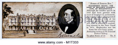 Wohnungen berühmter Männer - Benjamin Disraeli 1804 - 1881 Stockfoto