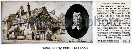 Wohnungen berühmter Männer - John Milton 1608 - 1674 Stockfoto