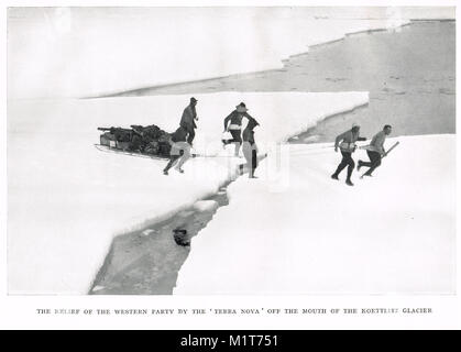 Zweite Western Party, gerettet aus Eis von HMS Terra Nova, 18. Februar 1912. Die letzte Expedition von Robert Falcon Scott Stockfoto