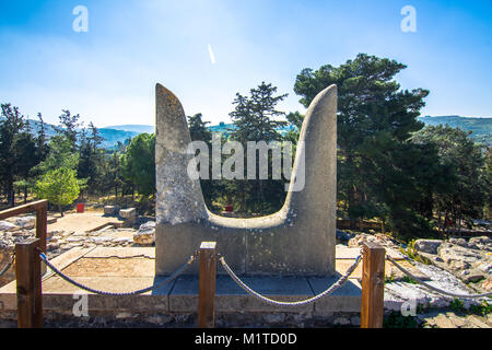 Alte Mauern von Knossos Palast in der Nähe von Heraklion, Kreta, Griechenland Stockfoto