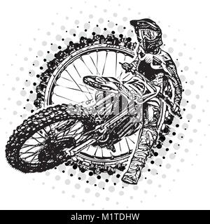 Motocross rider Vector Illustration auf der motocross Rad Stock Vektor